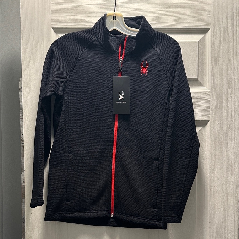 Spyder Black Full-Zip Jacket with Red Details